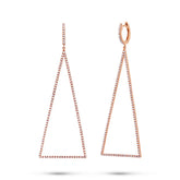 0.81ct 14k Rose Gold Diamond Triangle Earring